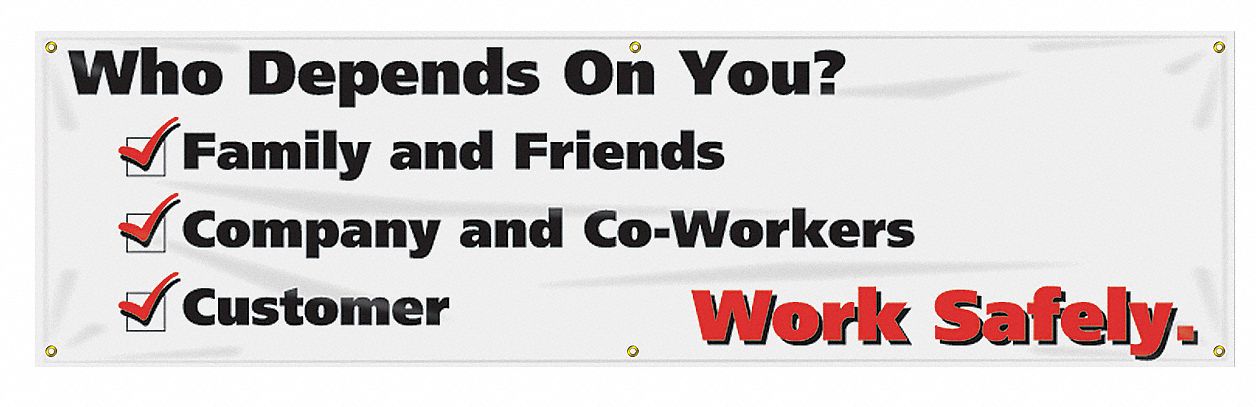 Safety Banner 28in x 96in Poly Sheeting