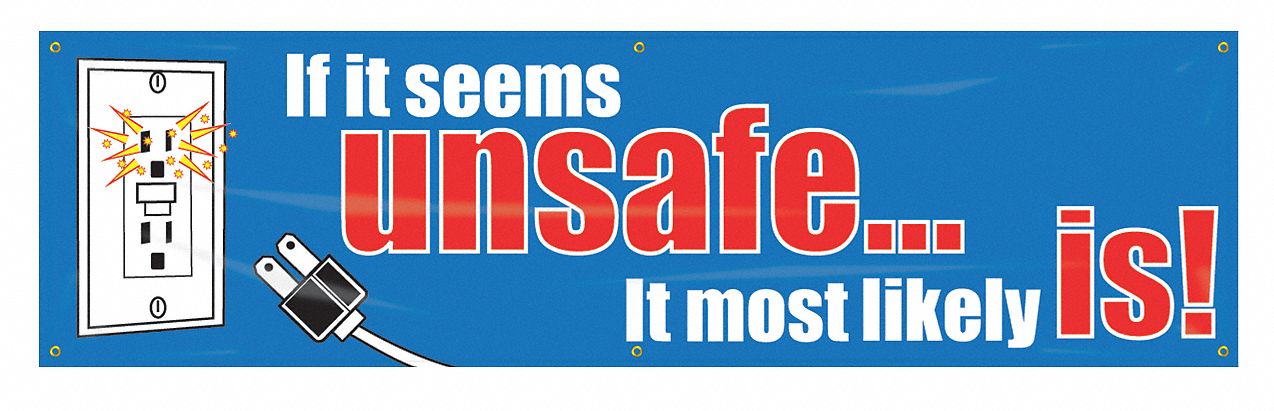 Safety Banner 28in x 96in Poly Sheeting