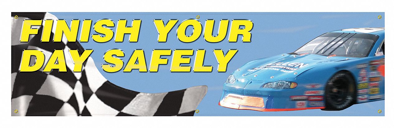 Safety Banner 28in x 96in Poly Sheeting