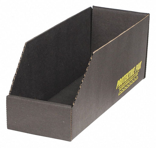 ESDCorrShelfBin Black Cardboard 4 1/2 in
