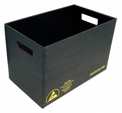 ESD Conductive Bin Black Solid Cardboard