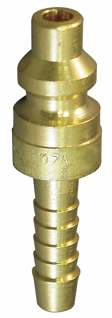 Coupler Plug Hose Barb 1/4 Brass