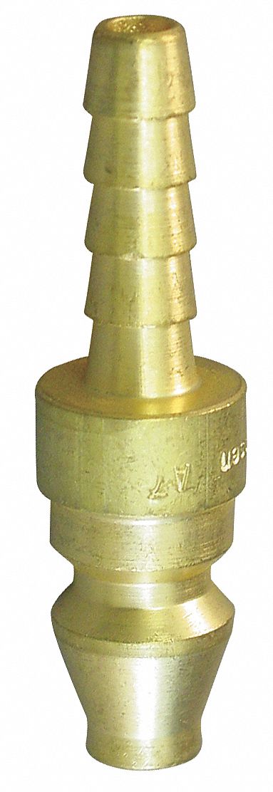 Coupler Plug Hose Barb 1/4 Brass