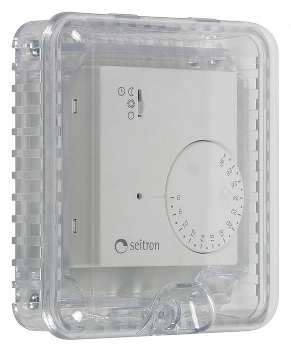 Small Thermostat Protector Clear Flush