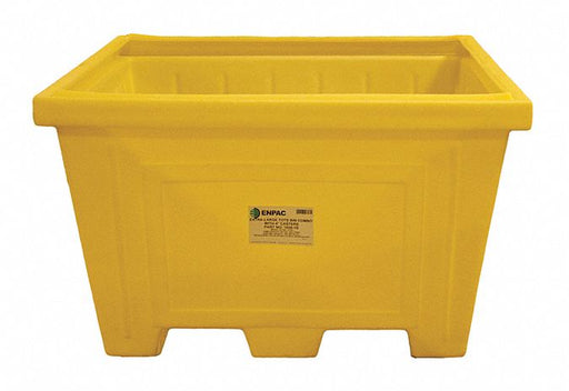 Storage Tote Yellow Solid Polyethylene