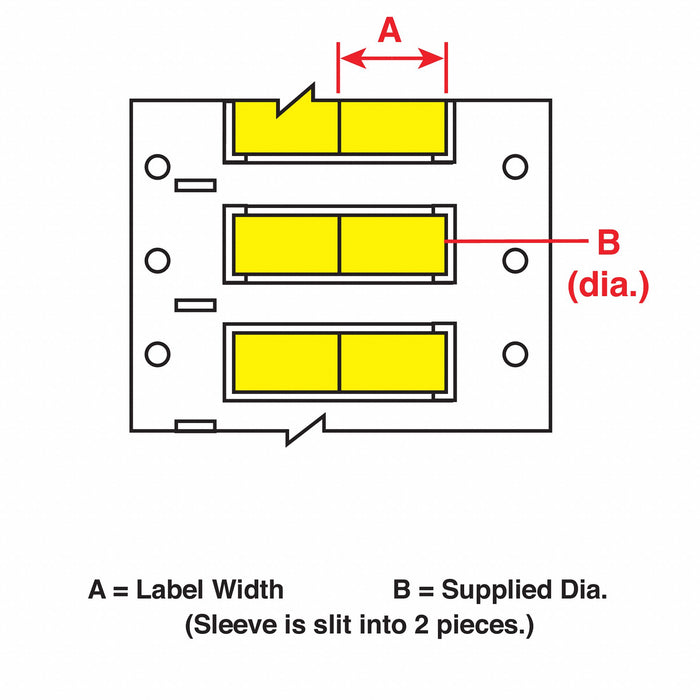 SleeveLabel Yellow Polyolefin 1/2inW
