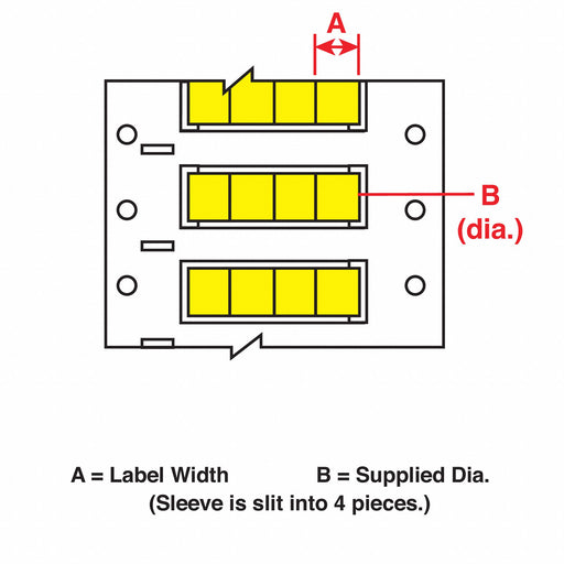 SleeveLabel Yellow Polyolefin 1/4inW