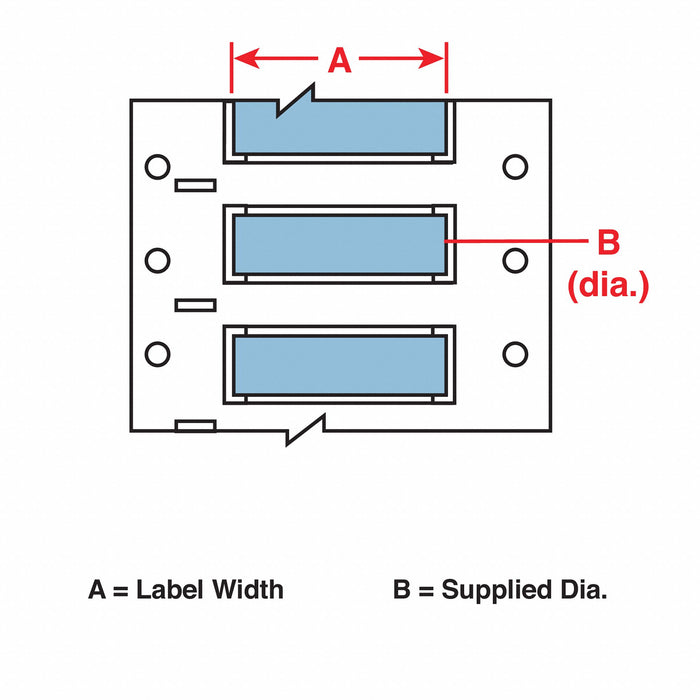 Sleeve Label Blue Polyolefin 1/8 in W