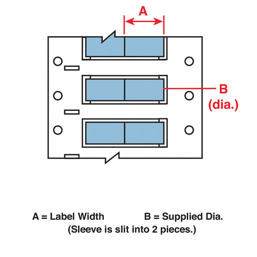 Sleeve Label Blue Polyolefin 3/4 in W