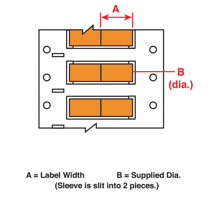 SleeveLabel Orange Polyolefin 1/4inW