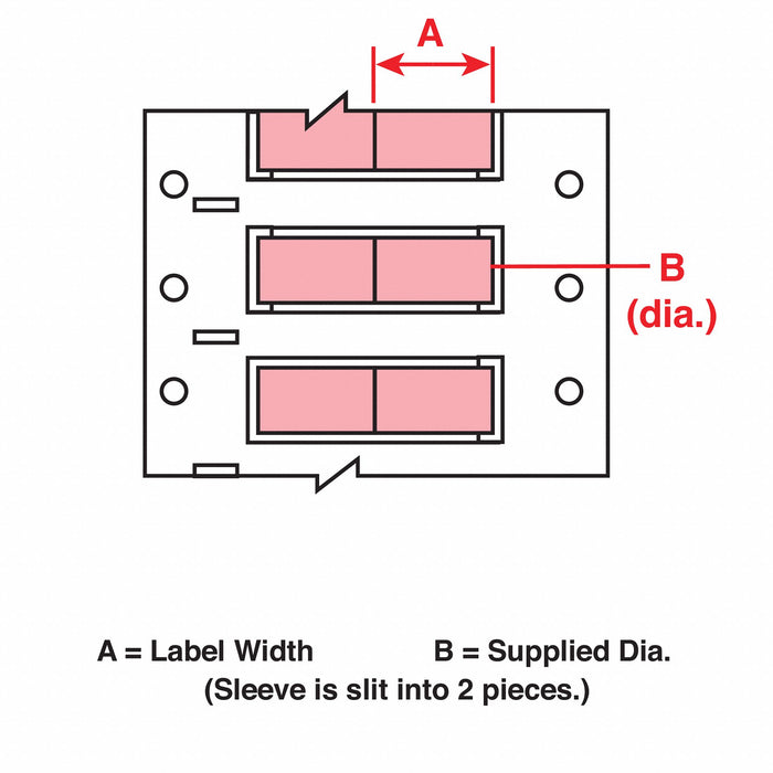 Sleeve Label Pink Polyolefin 1/2 in W