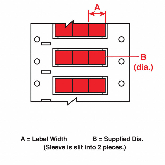 Sleeve Label Red Polyolefin 3/16 in W