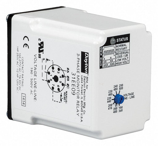 Phase Monitor Relay 8 Pins 190-500V AC
