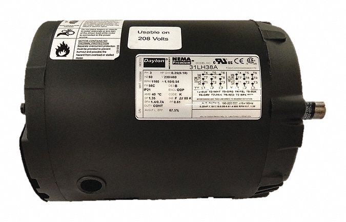 GP Motor 1/4 HP 1 160 RPM 230/460V 56C