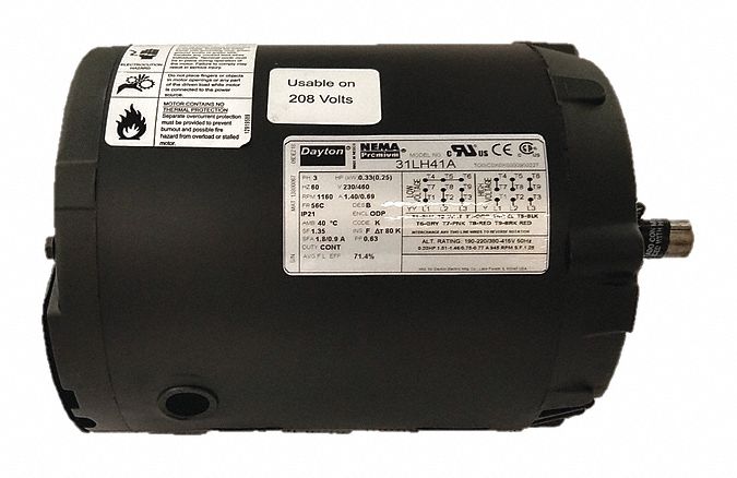 GP Motor 1/3 HP 1 160 RPM 230/460V 56C