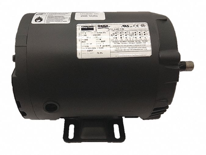 GP Motor 1/2 HP 1 155 RPM 230/460V 56C
