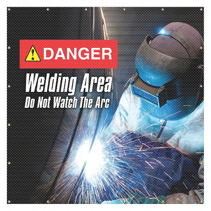 Welding Curtain 6 ft W Printed Red