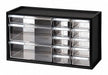 Bin Cab 13ClrDrwr Blk 9 3/4 H ClearDrwr