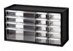 Bin Cab 14ClrDrwr Blk 9 3/4 H ClearDrwr