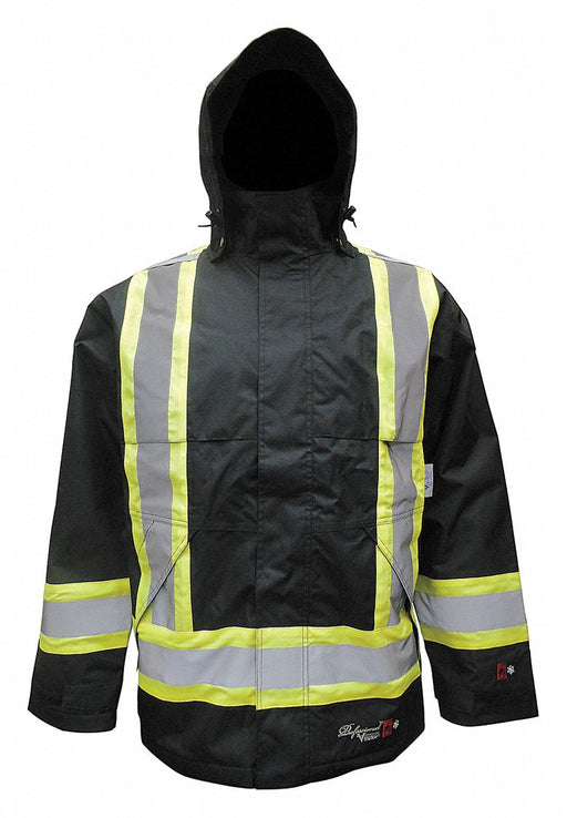 Flame Resistant Rain Jacket Black 4XL