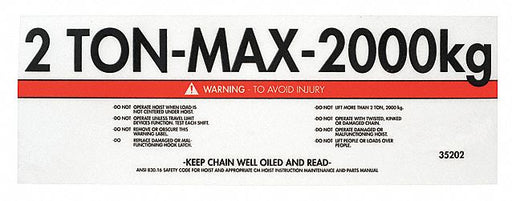 Capacity/Warning Label