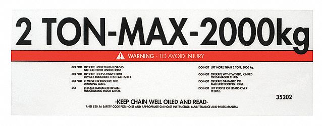 Capacity/Warning Label