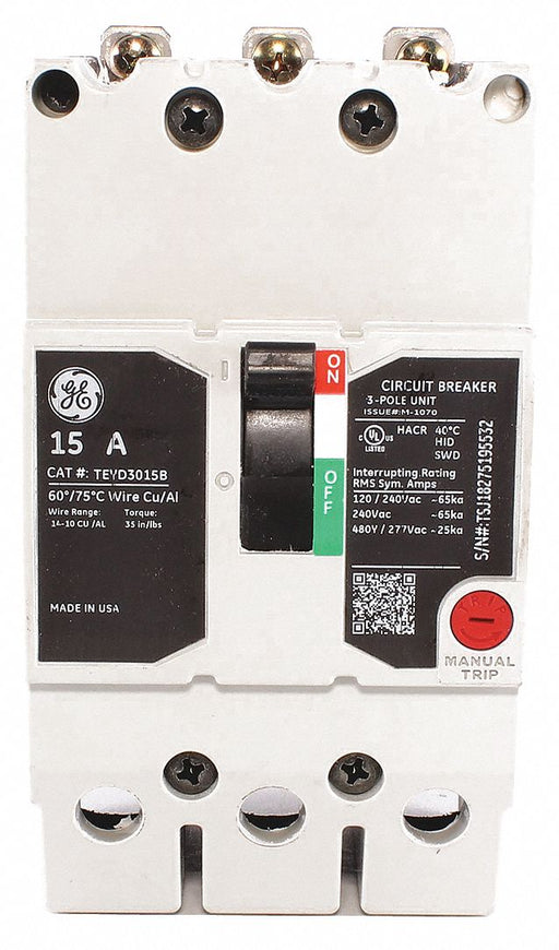 Circuit Breaker 15A 3P TEY 277/480VAC