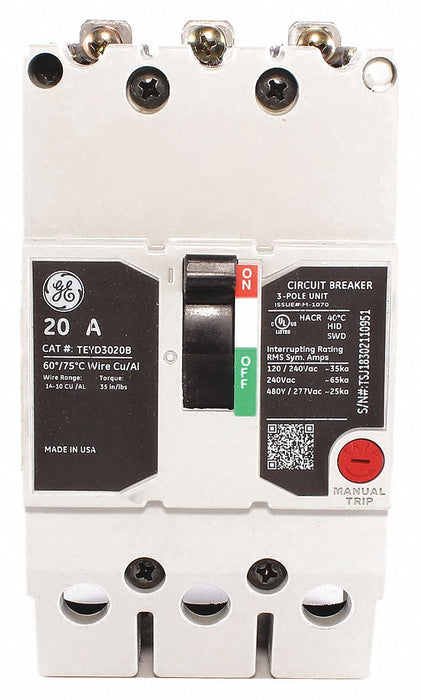 Circuit Breaker 20A 3P TEY 277/480VAC
