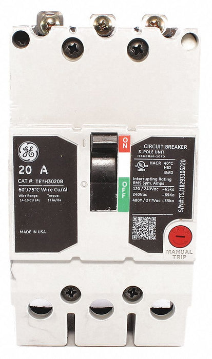 Circuit Breaker 20A 3P TEY 277/480VAC