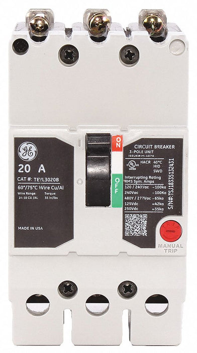 Circuit Breaker 20A 3P TEY 277/480VAC