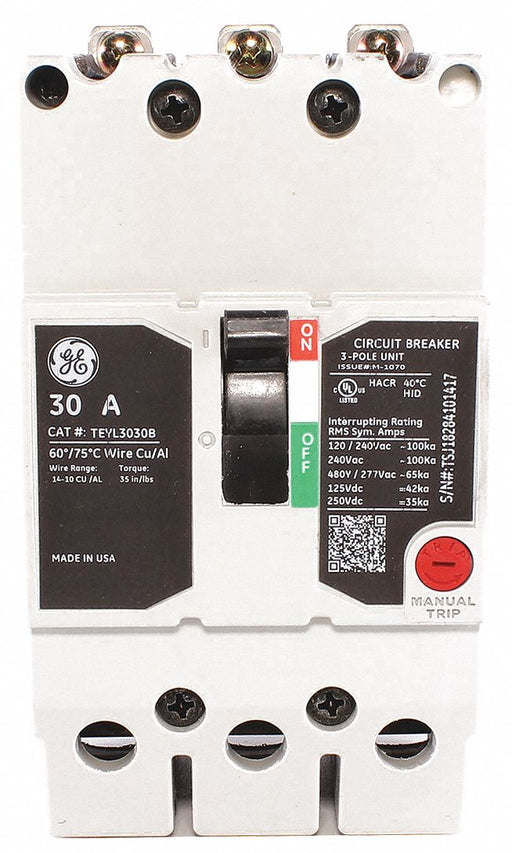 Circuit Breaker 30A 3P TEY 277/480VAC