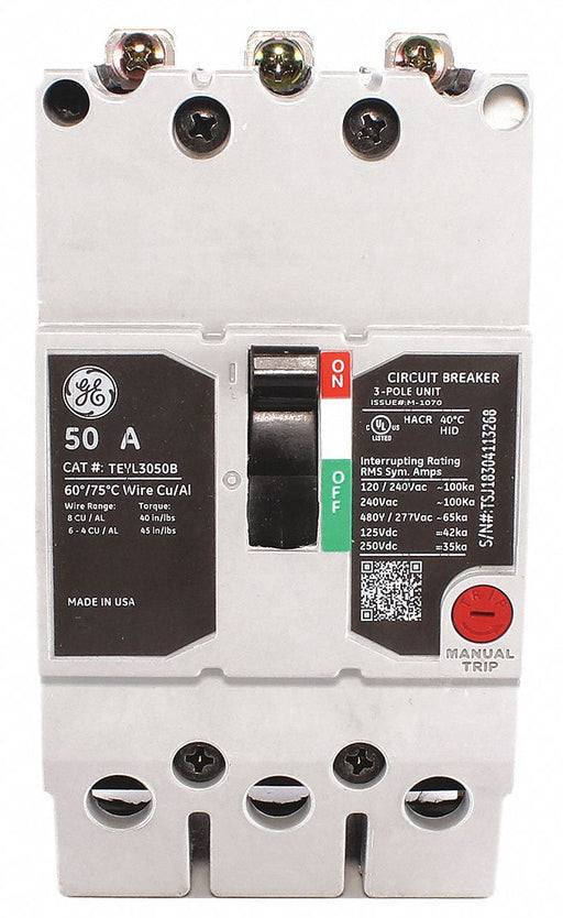 Circuit Breaker 50A 3P TEY 277/480VAC