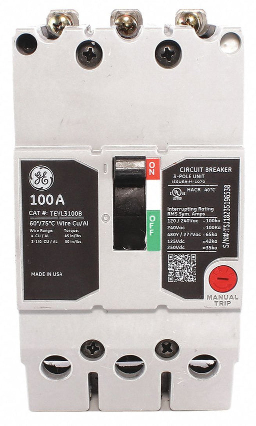 Circuit Breaker 100A 3P TEY 277/480VAC