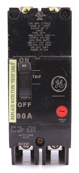 Circuit Breaker 80A 2P TEY 277/480VAC