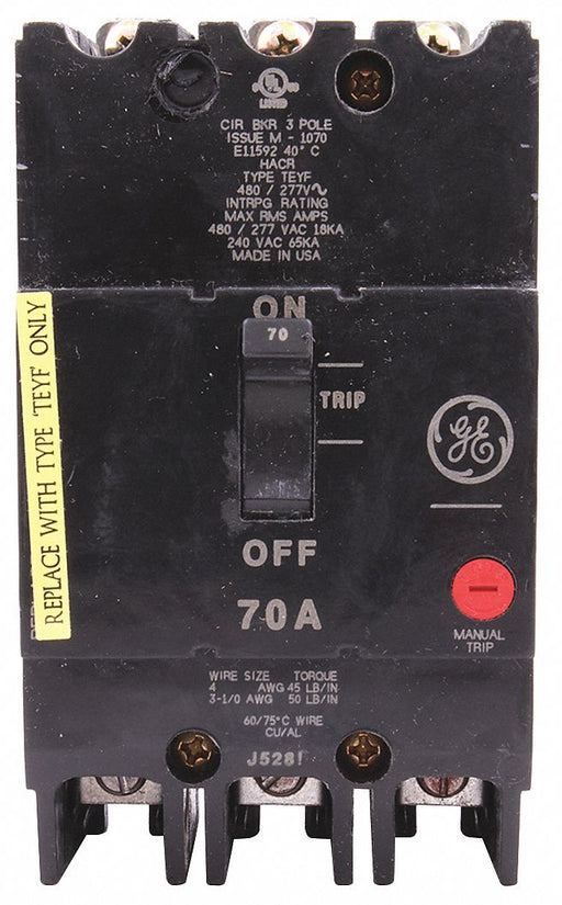 Circuit Breaker 70A 3P TEY 277/480VAC