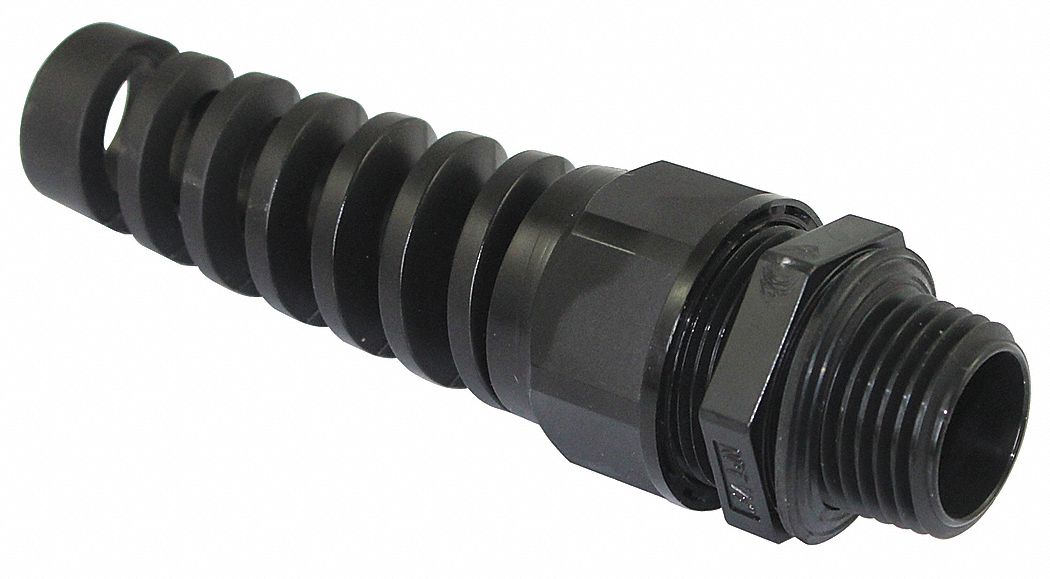 StrainReliefConnector 1/2 in NPT Black