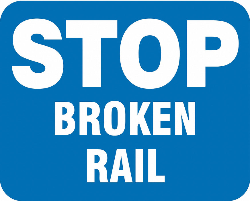 Railroad Sign 12 in x 15 in Blue English