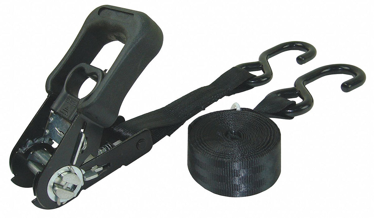 Tie Down Strap S-Hook Black PK2