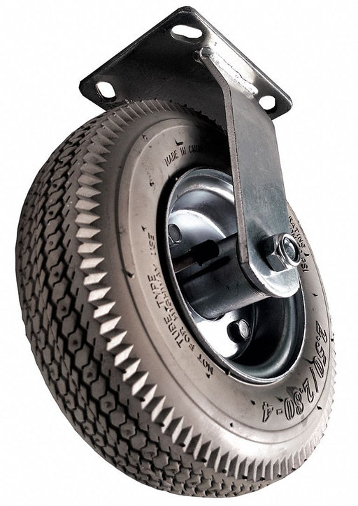 Plate Caster Rigid Rubber 10 1/8 H