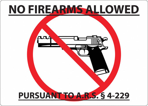 Arizona Concealed Carry Sign 10x14in