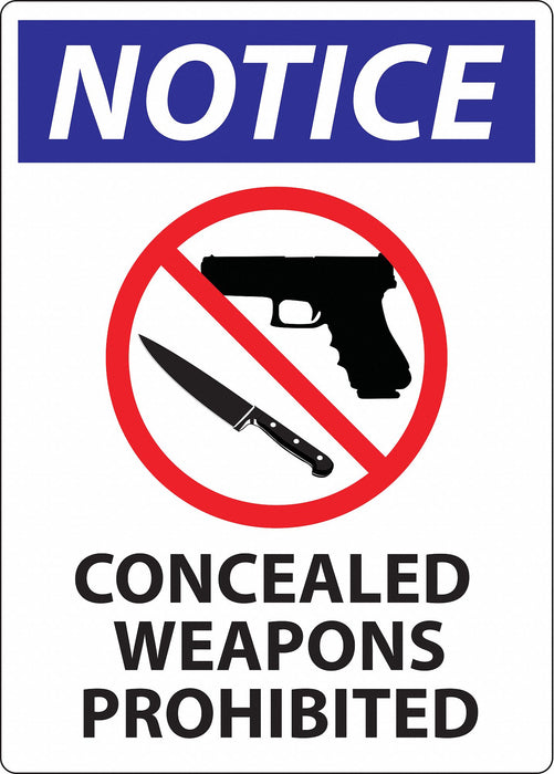 Concealed Carry Sign 14inx10in Aluminum