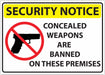 Concealed Carry Sign 10inx14in Aluminum