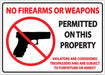 Concealed Carry Sign 7in x 10in Plastic