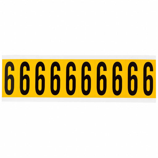 Number Label 6 2-1/4in.Hx7/8in.W Vinyl