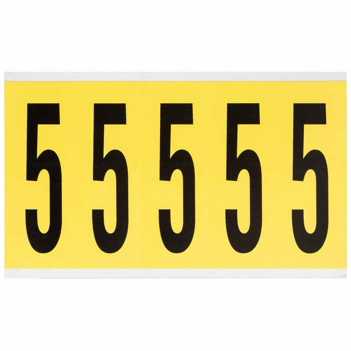 Number Label Vinyl 5 in H 1-3/4 in W