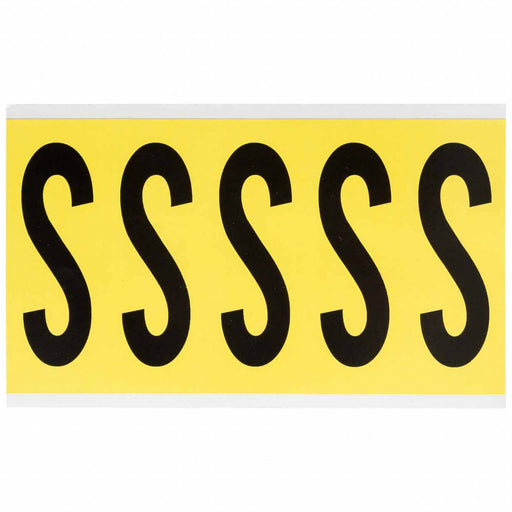 Letter Label S 5in.Hx1-3/4in.W Vinyl