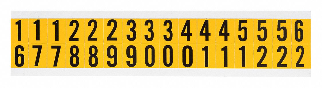 NumberLabelSet Vinyl 3/4inH 5/8inW PK25