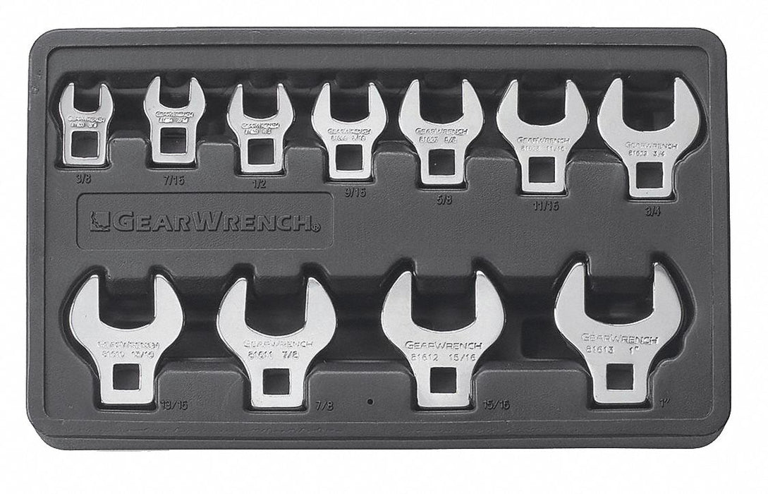 Crowfoot Skt Set Steel DvSz 3/8 SAE