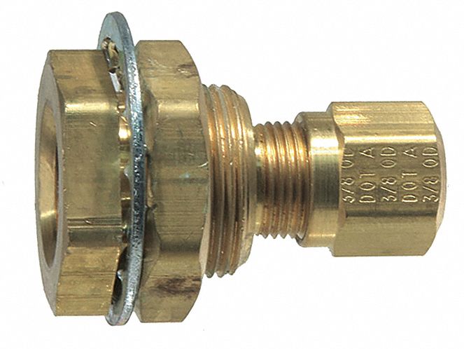 Strt Brass Comp. 3/8 in Comp. 1/2 in