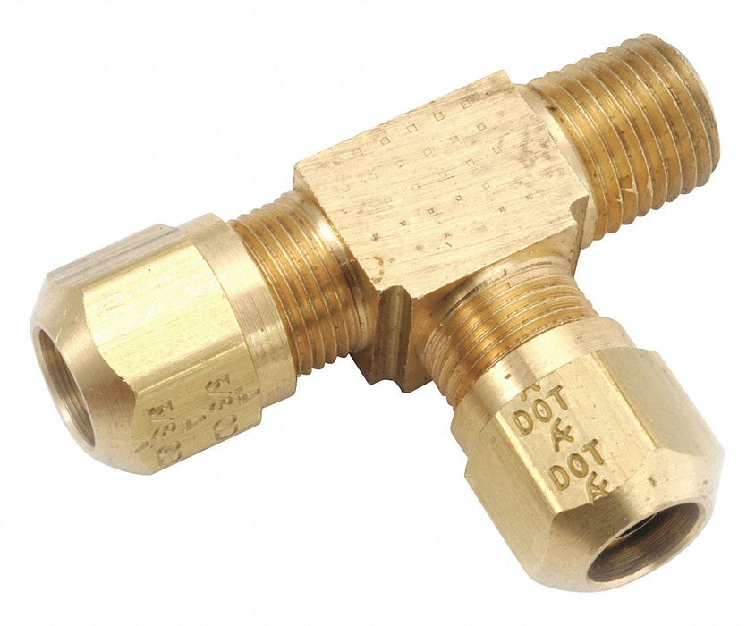 Tee Brass Comp1/2 Comp3/8 MNPT3/8 